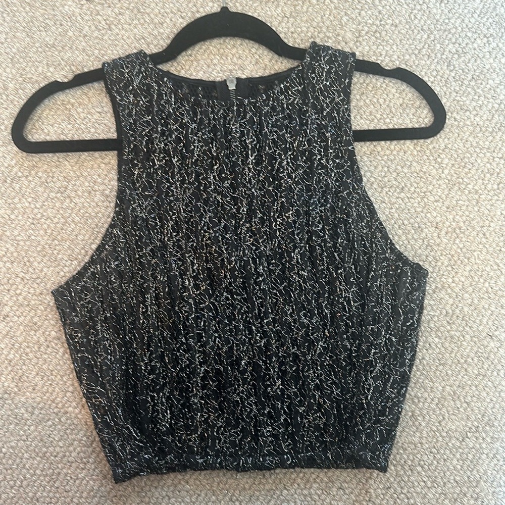 Sparkly black Crop